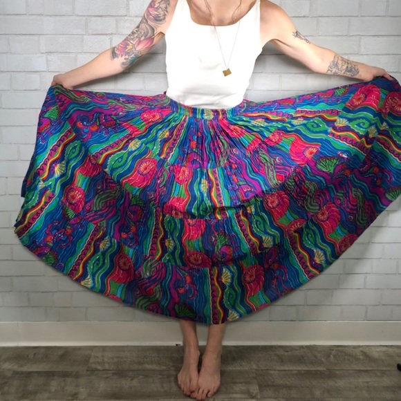 Vintage Phool Skirt. Festival Boho, Hippie Vibrant - Picture 6 of 8